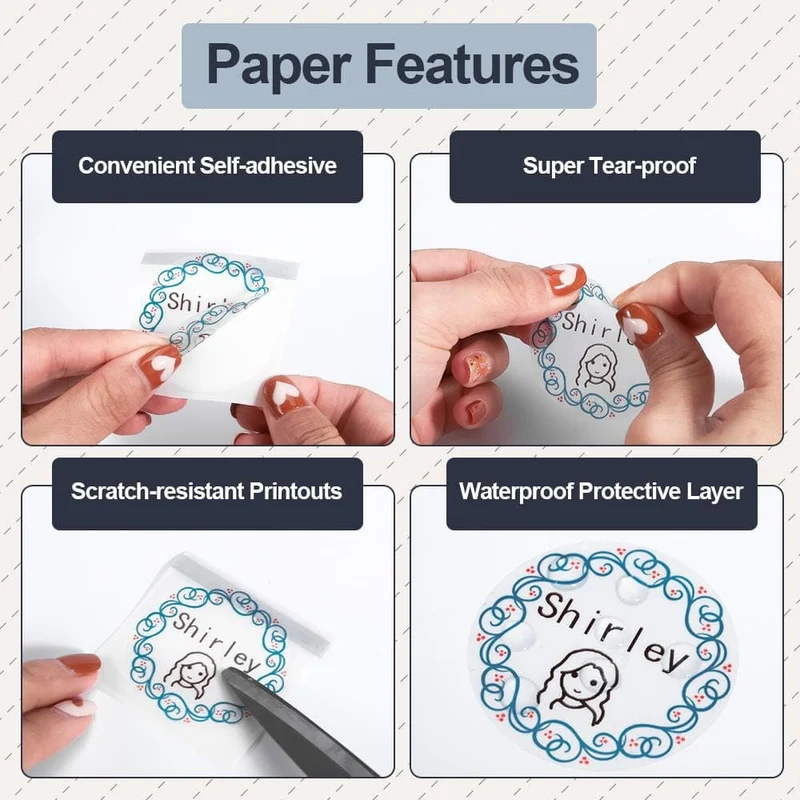 Phomemo 50×50mm Transparent Flower Thermal Label for M110/M120/M150/M200/M220/M221-1 Roll