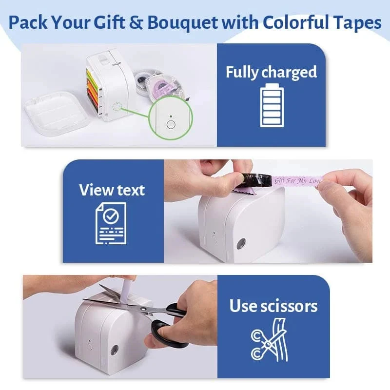 Phomemo 12mm Gold on Navy Blue Satin Ribbon Label Tapes for P12/P12PRO