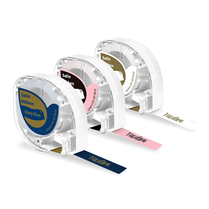 Phomemo 12mmx2m 3 Colors Satin Ribbon Label Tape for P12/P12PRO