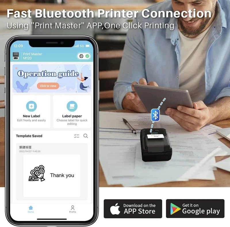 Phomemo M120 Bluetooth Portable Thermal Business Label Maker