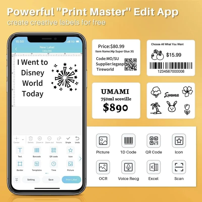 Phomemo M120 Bluetooth Portable Thermal Business Label Maker