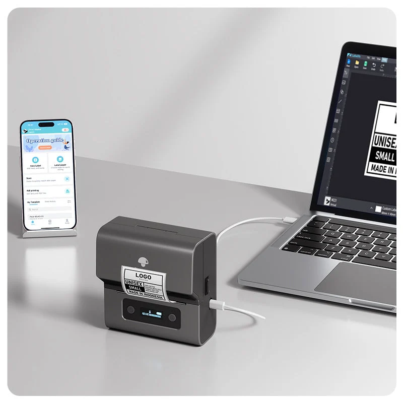 Phomemo M221 Etikettendrucker, 80mm Tragbar Etikettendrucker Selbstklebend | Bluetooth Labeldrucker mit Phones & PC