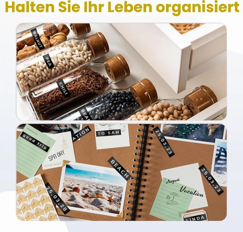 Phomemo E975 Präge-Etikettiergerät für den Heimgebrauch mit 6 Bändern