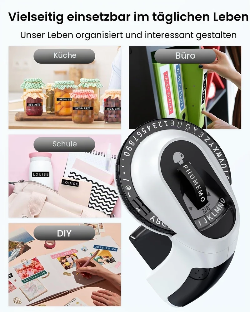 Phomemo E975 Präge-Etikettiergerät für den Heimgebrauch mit 6 Bändern