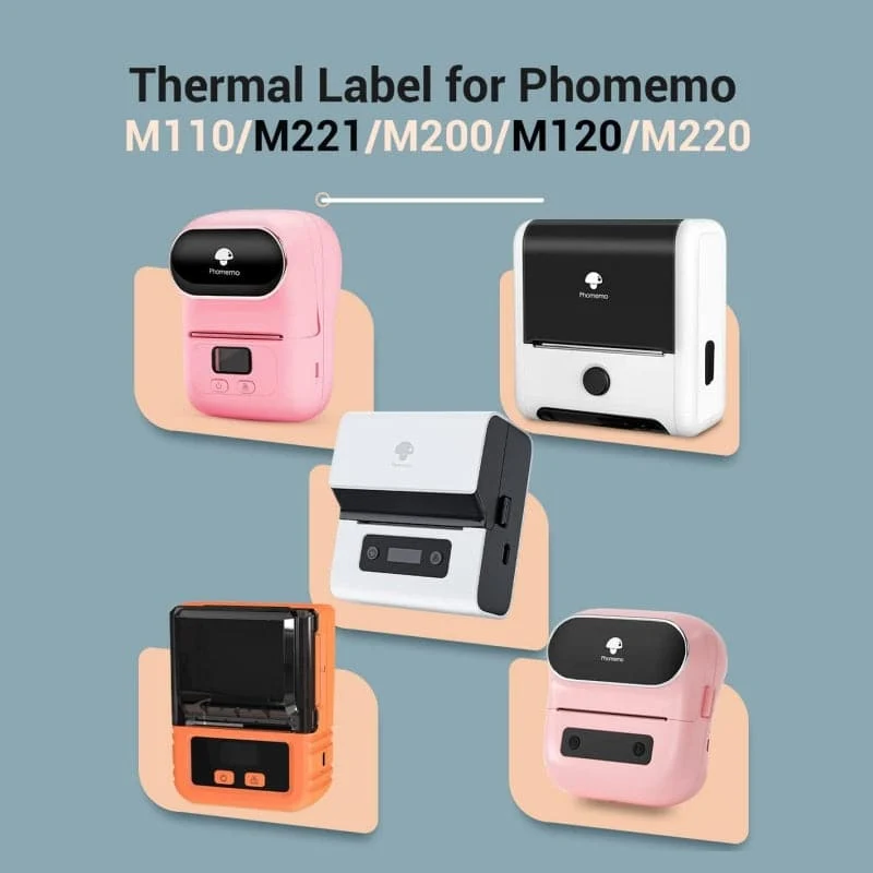 Phomemo 50x50mm Blue on White Round Thermal Label for M110/M120/M150/M200/M220/M221
