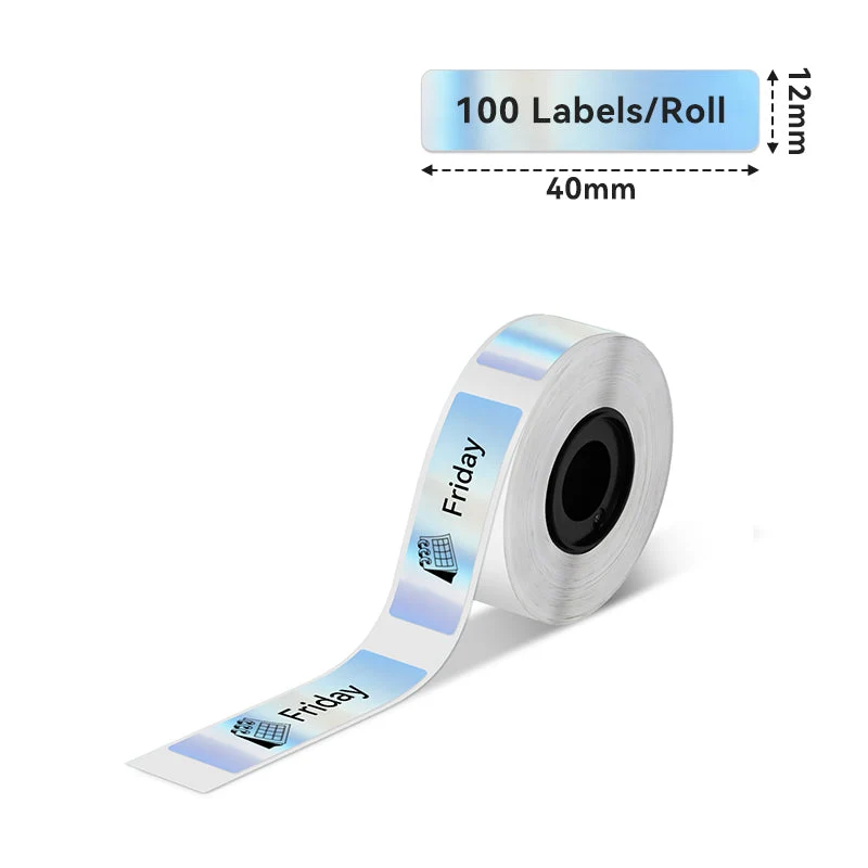 Phomemo 12x40mm Holographic sticker Silver Label Paper for D30/D35/Q30/Q30S
