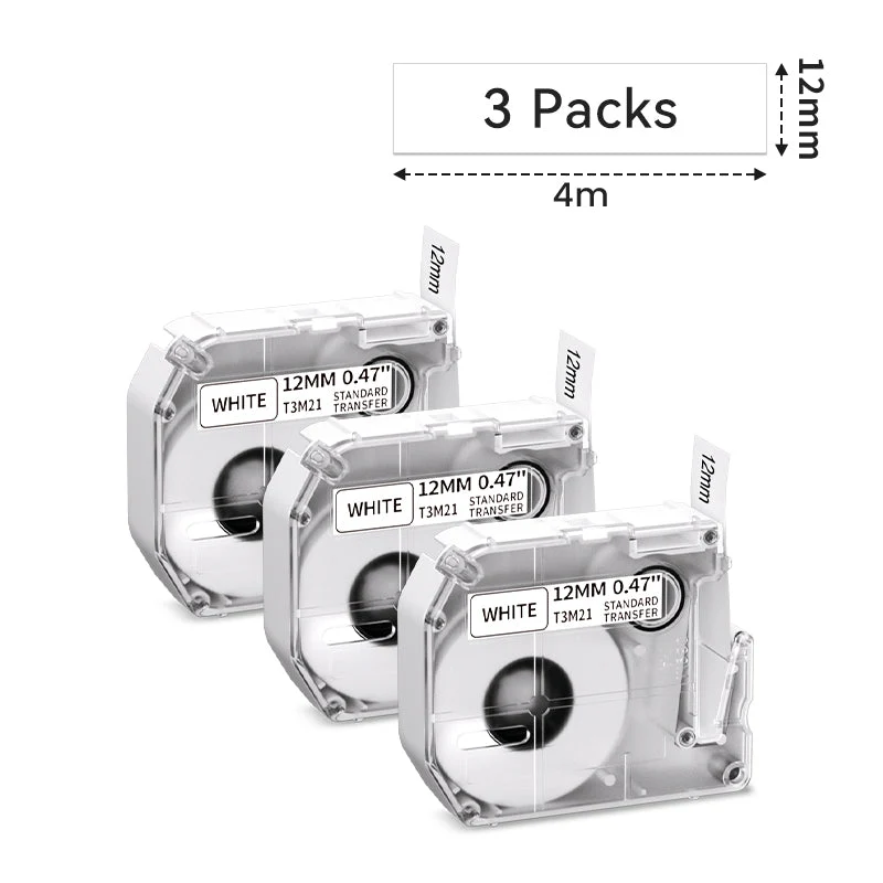 Phomemo 12x4m Black on White Label Maker Tape for M960/M950