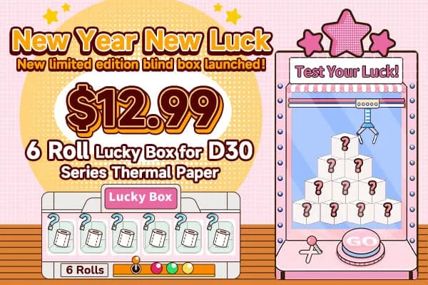 ❓Brand New Style❓6 Roll Lucky Label Box For D30/D30S Series