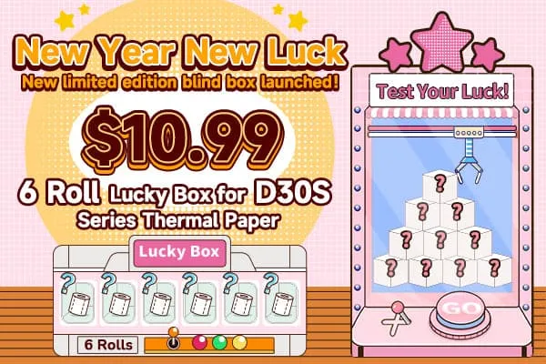 ❓Brand New Style❓6 Roll Lucky Label Box For D30/D30S Series