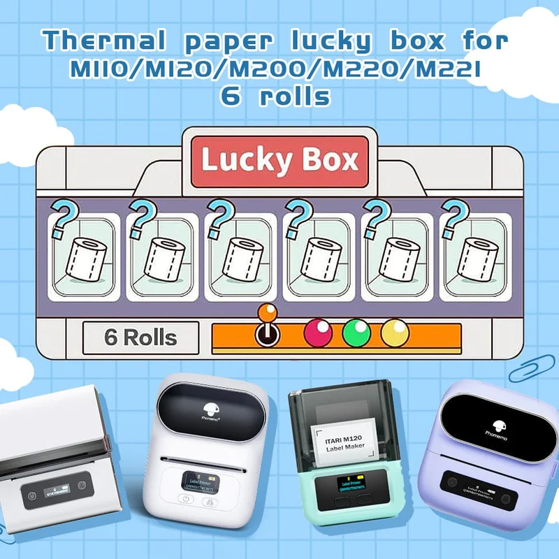 ❓Brand New Style❓ 6 Roll Lucky Label Box For M110 Series