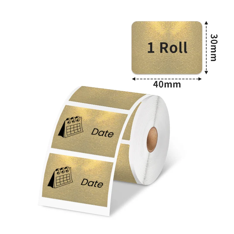 Phomemo 40×30mm Gold Glitter Thermal Label For M110/M120/M200/M220/M221/M150-1 Roll
