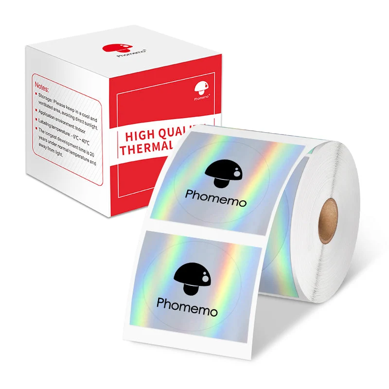 Phomemo 50×50mm Round Holographic Sticker Thermal Label For M110/M120/M150/M200/M200/M221