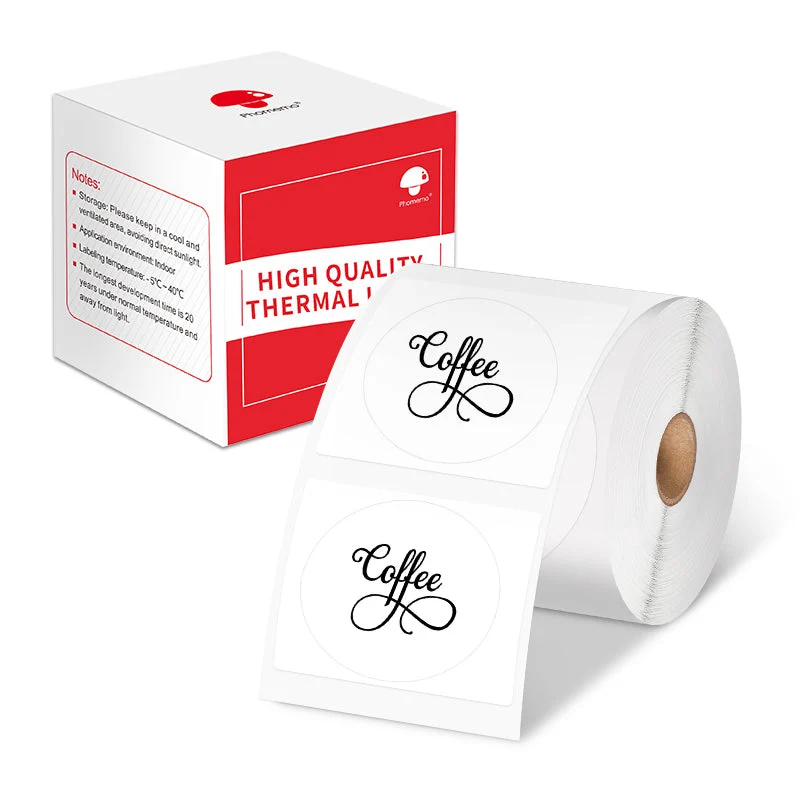 Phomemo 70x70mm Round White Thermal Label For M200/M220/M221 Printer-1 Roll