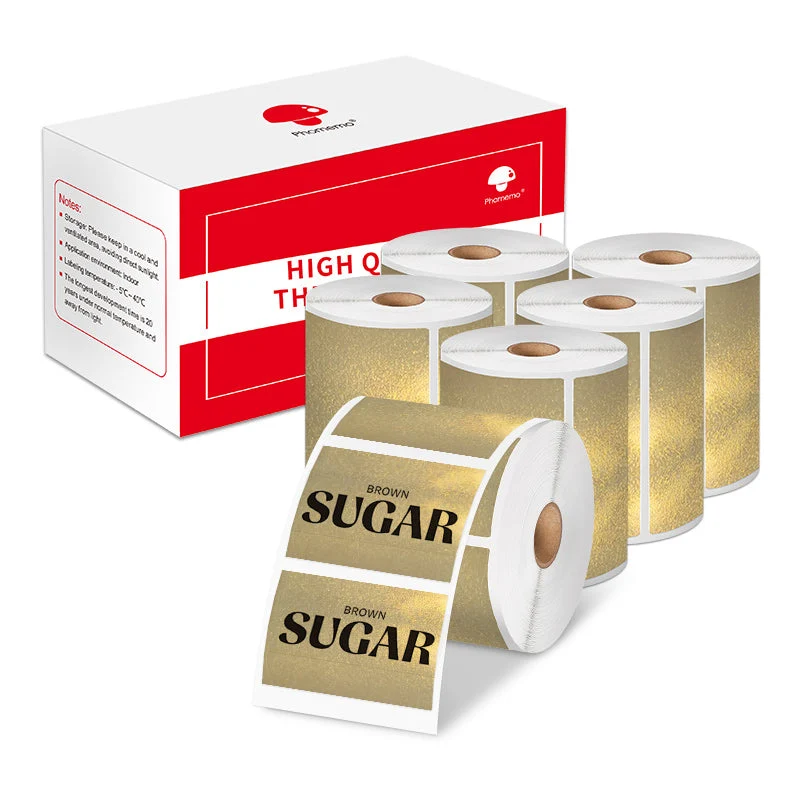 Phomemo 40x30mm Gold Glitter Thermal Label for M110/M220/M221/M150/M200/M120-6 Roll