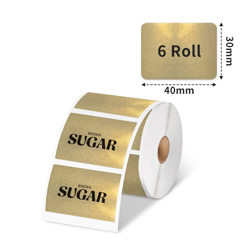 Phomemo 40x30mm Gold Glitter Thermal Label for M110/M220/M221/M150/M200/M120-6 Roll