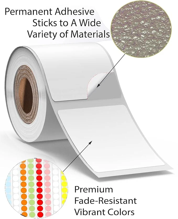 Phomemo 70×80mm White Thermal Label for M220/M200/M221 Printer-3 Roll