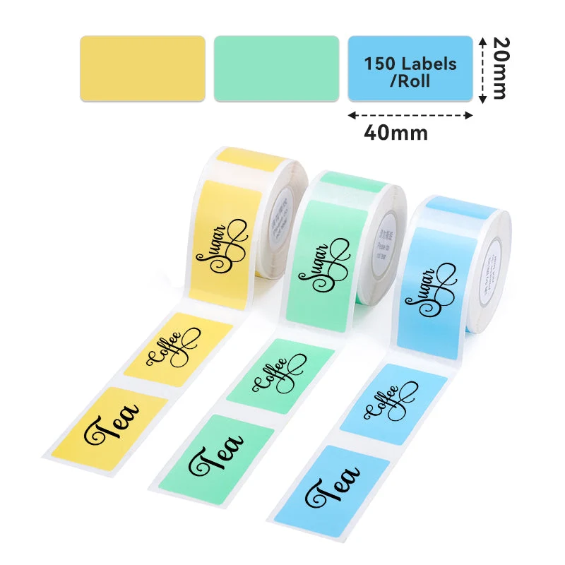 Phomemo 20x40mm Yellow&Blue&Green Adhesive Thermal Labels for D50