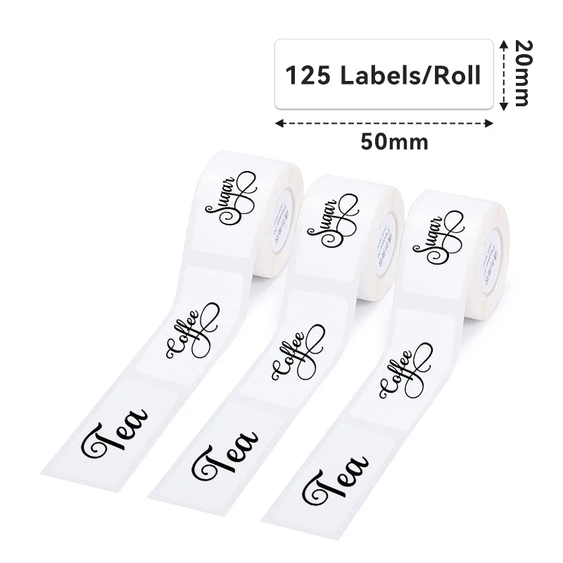 Phomemo 20x50mm White Adhesive Thermal Label for D50