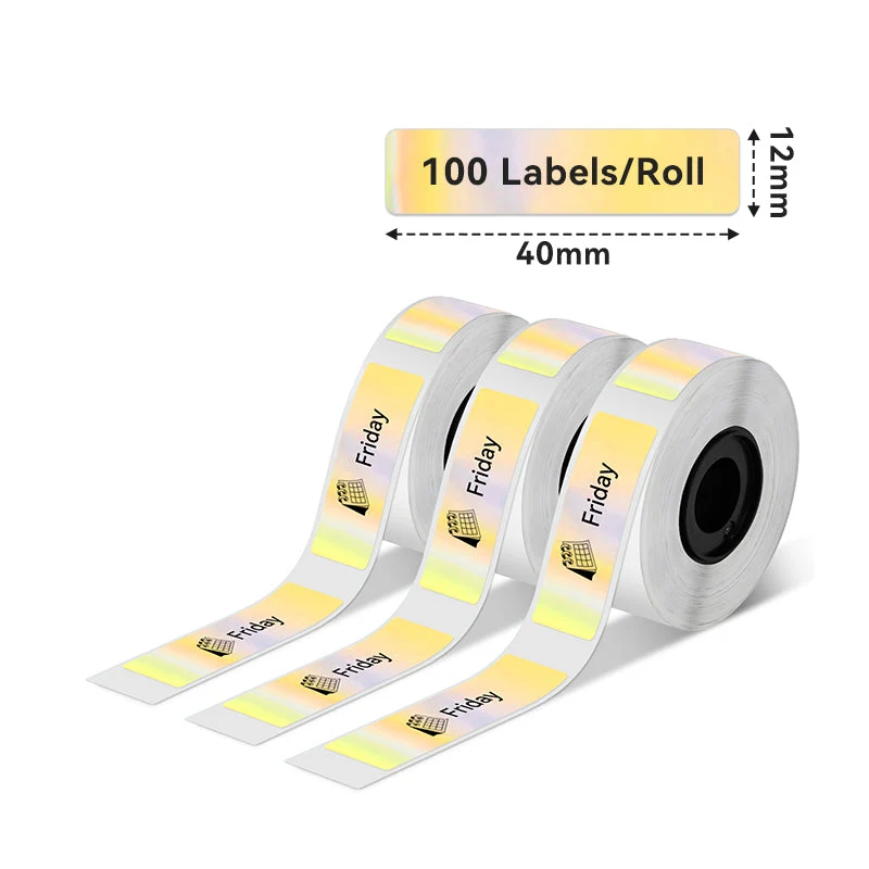 Phomemo Holographic sticker Gold Adhesive Label Paper for D30/D35/Q30S/Q30