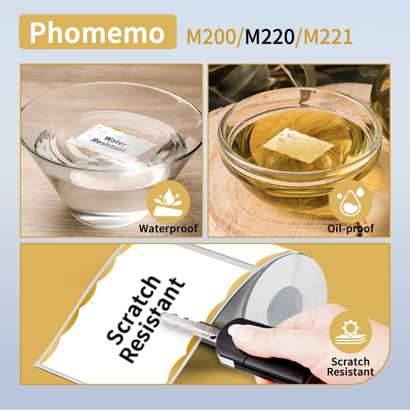 Phomemo 60x86mm Golden linear trim Thermal Label for M200/M220/M221-3 Roll