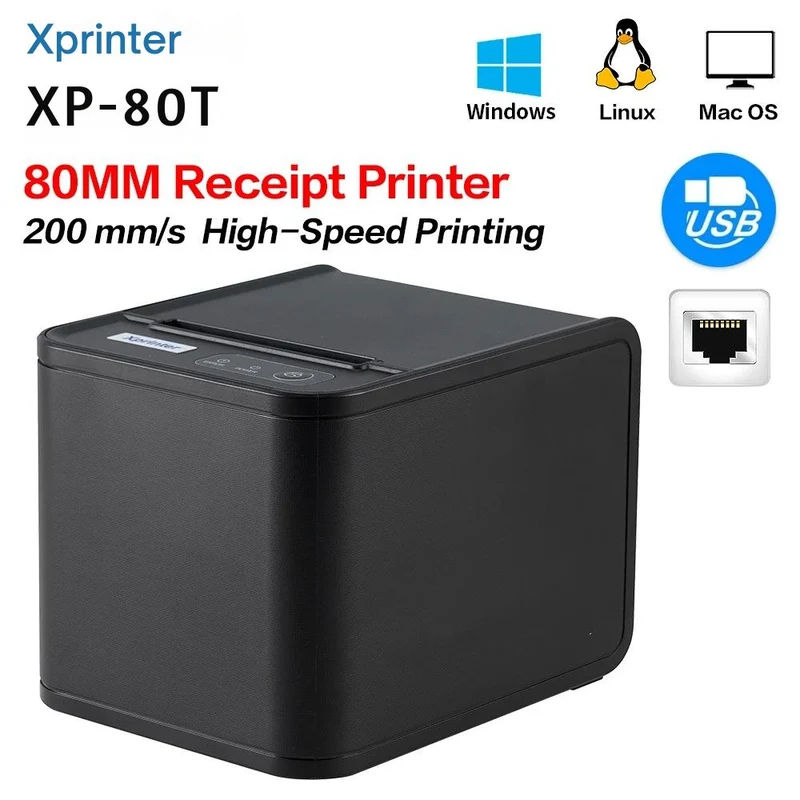 Printiup POS One - Imprimante Thermique Caisse 80 mm – USB & LAN - Auto-cutter