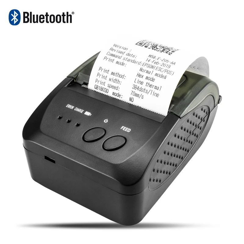 Printiup POS Pro - Imprimante Thermique Caisse Portable 58 mm – Bluetooth & USB – Multi-OS