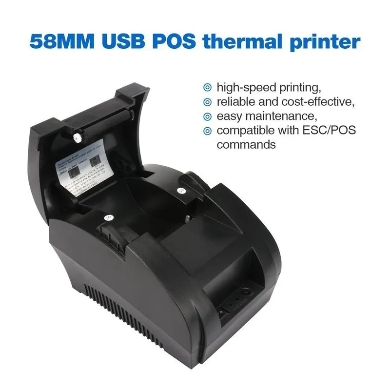 Printiup POS Pro - Imprimante Thermique Caisse Portable 58 mm – Bluetooth & USB – Multi-OS