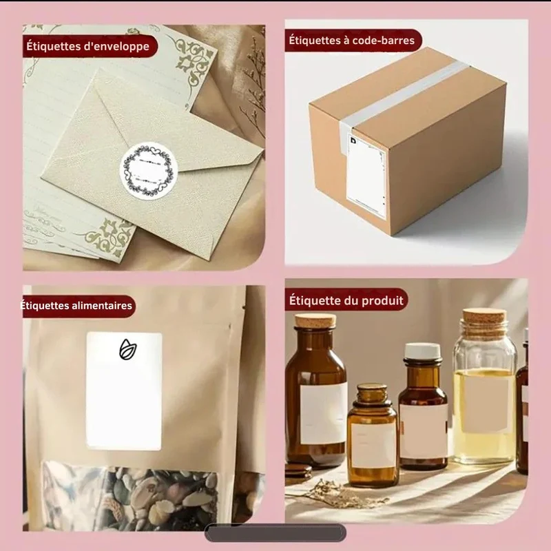 Printiup Label Rose - Imprimante Thermique Étiquettes 4x6 Bluetooth – Compacte & Économique – Compatible iPhone, Android, Mac & Windows