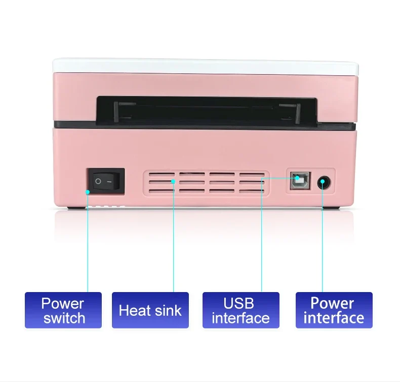 Printiup Label Rose - Imprimante Thermique Étiquettes 4x6 Bluetooth – Compacte & Économique – Compatible iPhone, Android, Mac & Windows