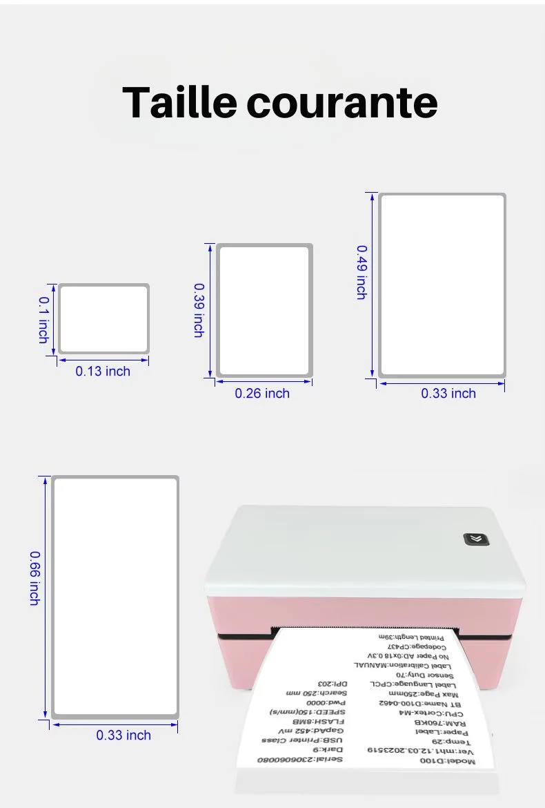 Printiup Label Rose - Imprimante Thermique Étiquettes 4x6 Bluetooth – Compacte & Économique – Compatible iPhone, Android, Mac & Windows