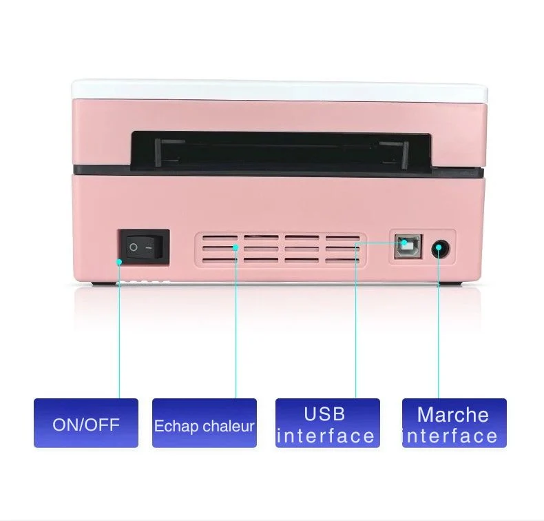 Printiup Label Rose - Imprimante Thermique Étiquettes 4x6 Bluetooth – Compacte & Économique – Compatible iPhone, Android, Mac & Windows
