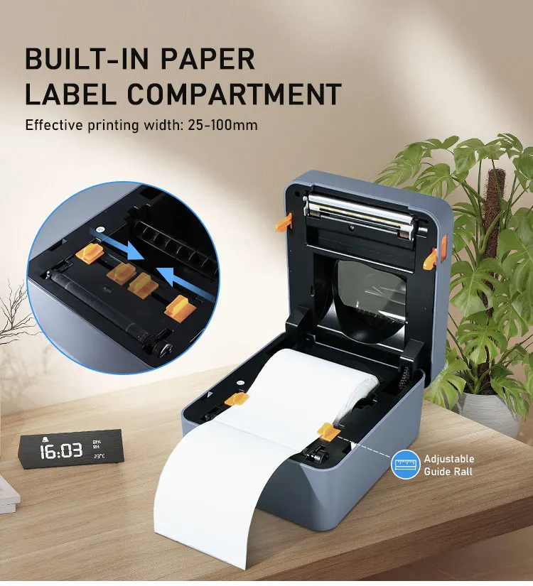 Printiup Label Max - Imprimante Thermique Étiquettes 4x6 Haut Débit – Bluetooth, Wi-Fi & USB – Compatible iPhone, Android, Mac & Windows
