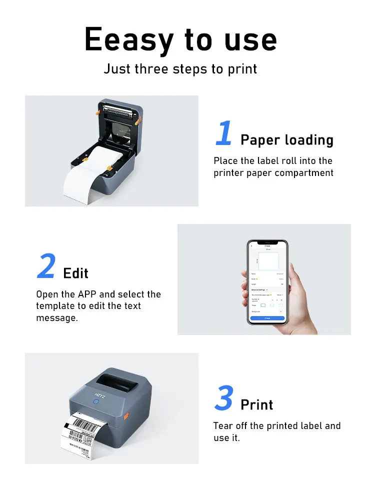 Printiup Label Max - Imprimante Thermique Étiquettes 4x6 Haut Débit – Bluetooth, Wi-Fi & USB – Compatible iPhone, Android, Mac & Windows
