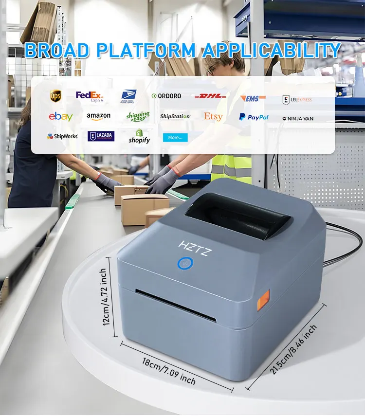 Printiup Label Max - Imprimante Thermique Étiquettes 4x6 Haut Débit – Bluetooth, Wi-Fi & USB – Compatible iPhone, Android, Mac & Windows
