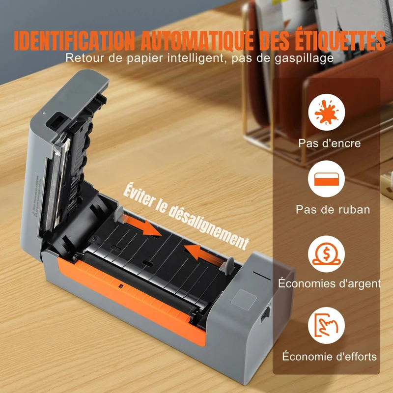 Imprimante Thermique Étiquettes 4x6 – Spéciale Expédition E-commerce – Sans Encre – Compatible Windows & Mac