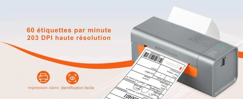 Imprimante Thermique Étiquettes 4x6 – Spéciale Expédition E-commerce – Sans Encre – Compatible Windows & Mac