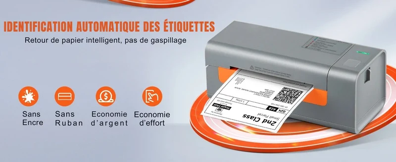 Imprimante Thermique Étiquettes 4x6 – Spéciale Expédition E-commerce – Sans Encre – Compatible Windows & Mac
