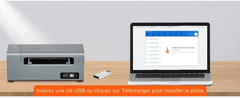 Imprimante Thermique Étiquettes 4x6 – Spéciale Expédition E-commerce – Sans Encre – Compatible Windows & Mac