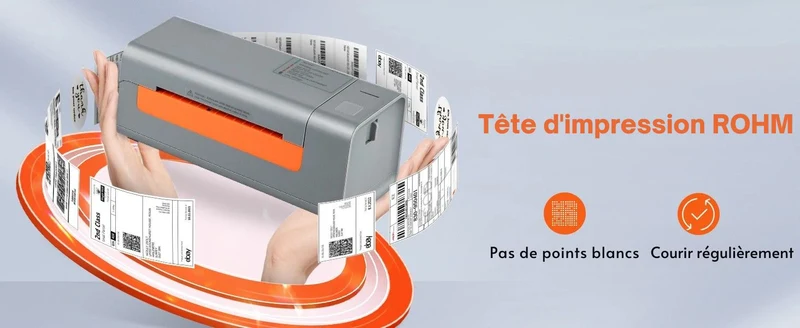 Imprimante Thermique Étiquettes 4x6 – Spéciale Expédition E-commerce – Sans Encre – Compatible Windows & Mac