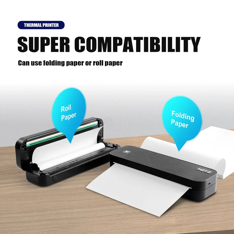 Printiup A4 Work – Imprimante Thermique Portable Étudiant – Sans Encre Bluetooth – Impression PDF, Word & Excel (Maison, Bureau, École, Travail)