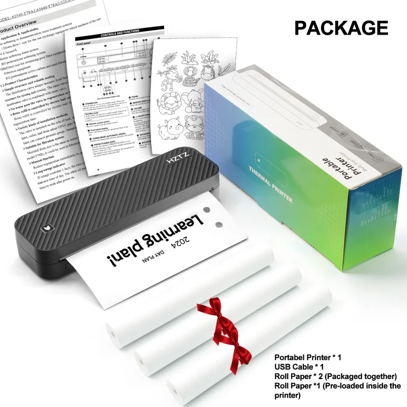 Printiup A4 Work – Imprimante Thermique Portable Étudiant – Sans Encre Bluetooth – Impression PDF, Word & Excel (Maison, Bureau, École, Travail)