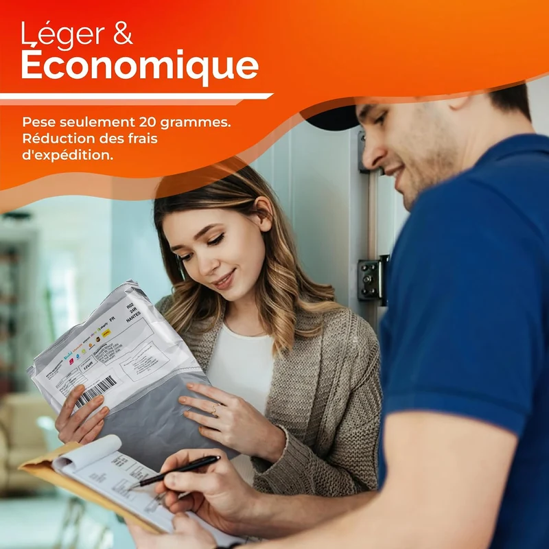 Pochettes d'Expédition Grises Étanches - Pack de 30 (S/M/L)