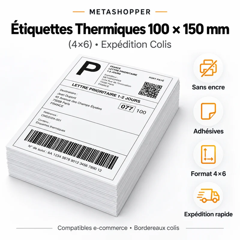 Étiquettes Thermiques 100×150 mm (4×6) – Expédition Colis