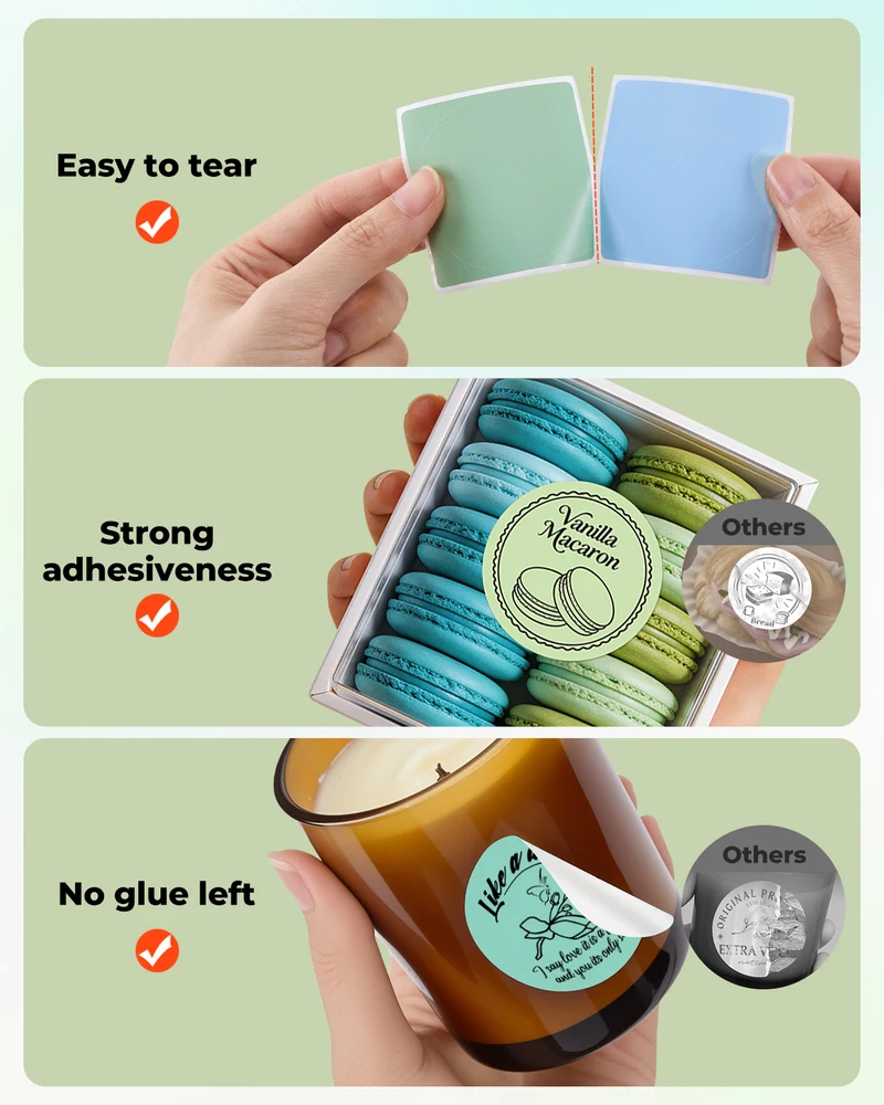 MUNBYN 2" Macaron Round Thermal Labels for Product and Packaging Stickers
