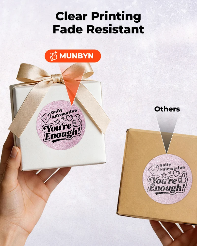 MUNBYN 2" Glitter Thermal Labels for Branding Stickers