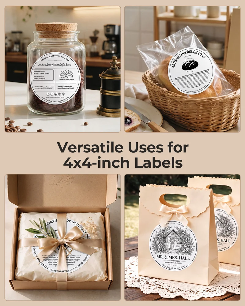 MUNBYN 4"x 4" Generic Thermal Labels for Small Business & Bakery