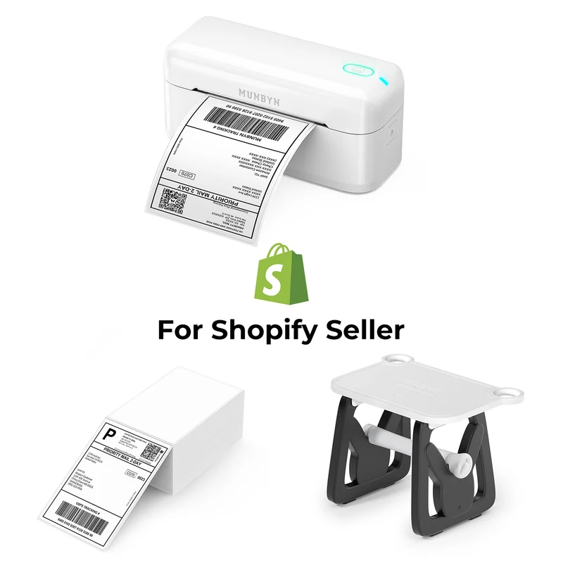 MUNBYN RealWriter 402B Bluetooth Printer & 4x6 Labels Shopify Shipping Efficiency Kit