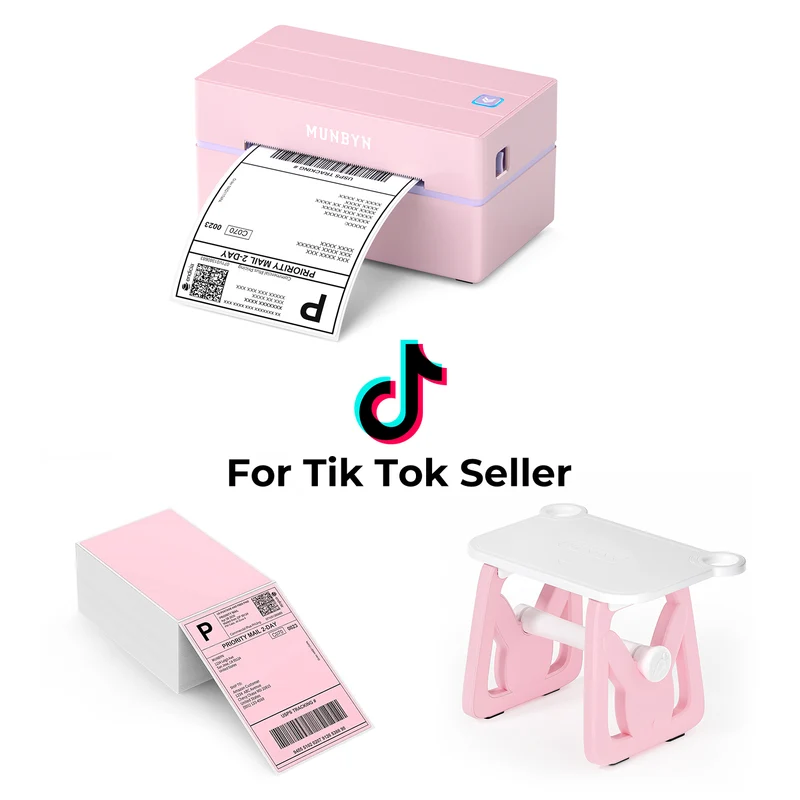 MUNBYN RealWriter 130B Wireless Printer & 4x6 Labels TikTok Shipping Classic Kit