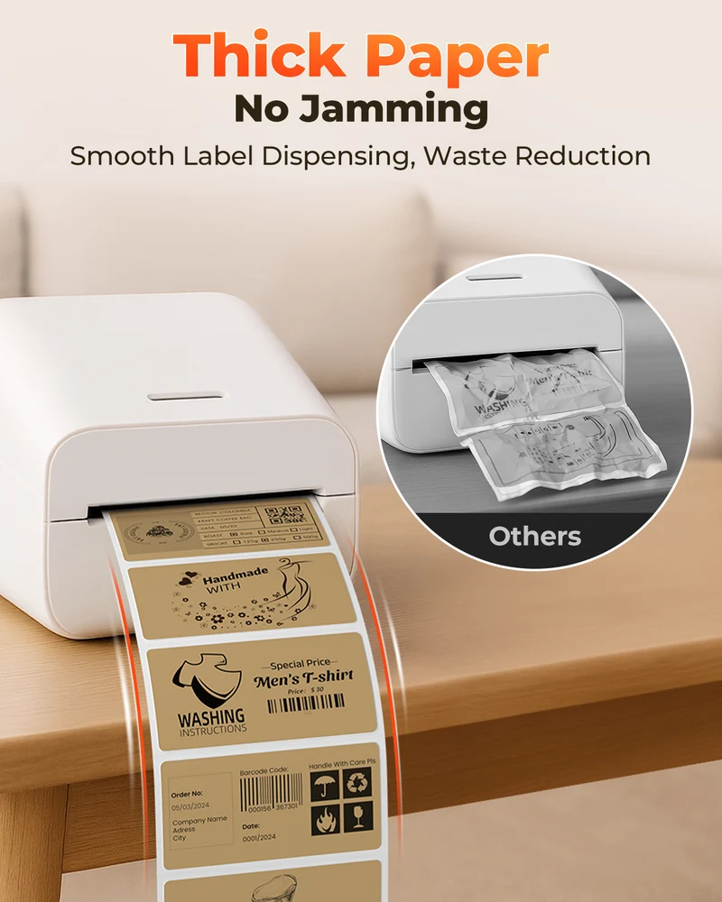MUNBYN RealWriter 403B Bluetooth Printer & 4x2 Labels Handmade Product Starter Kit