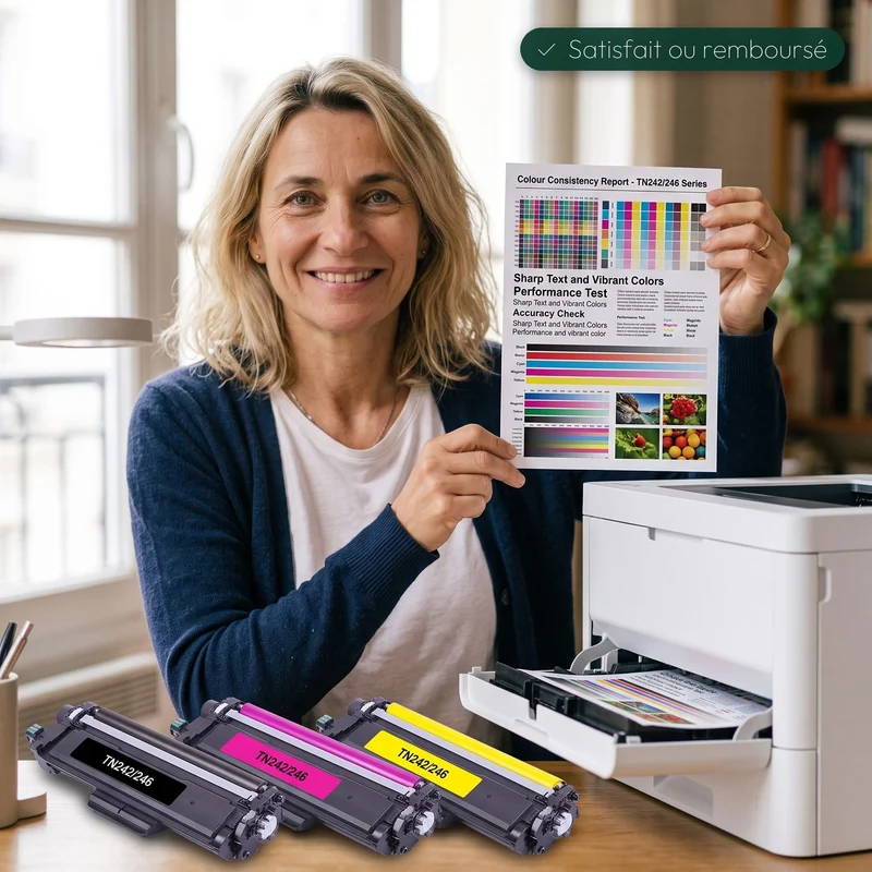 Pack 4 Toners Brother TN-242 Noir + TN-246 Couleur BCMY: HL-3152CDW, MFC-9332CDW